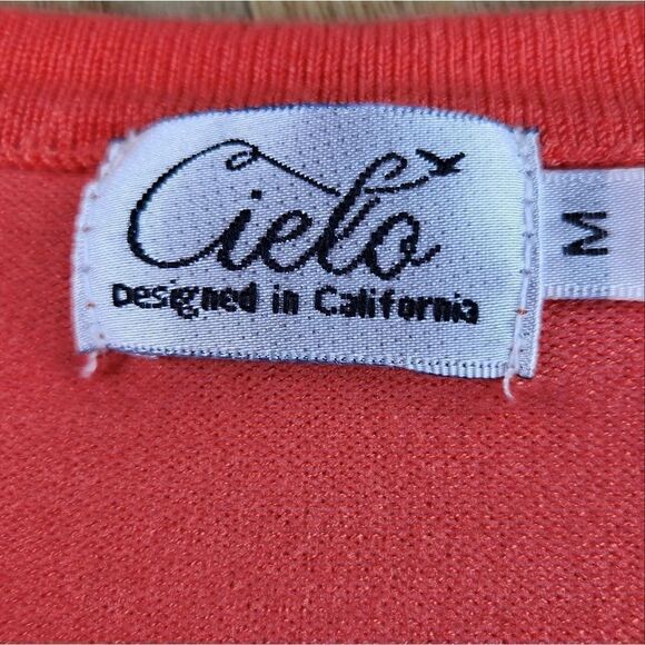 🔸️Cielo Coral Retro Style Short Sleeve Sweater Medium - Picture 7 of 9